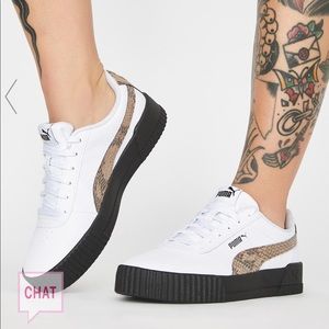puma snake print trainers